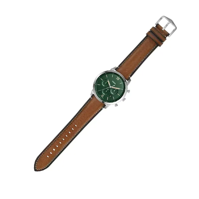 Fossil Neutra Chronograph Dark Green Dial Leather Men's Watch- FS5963